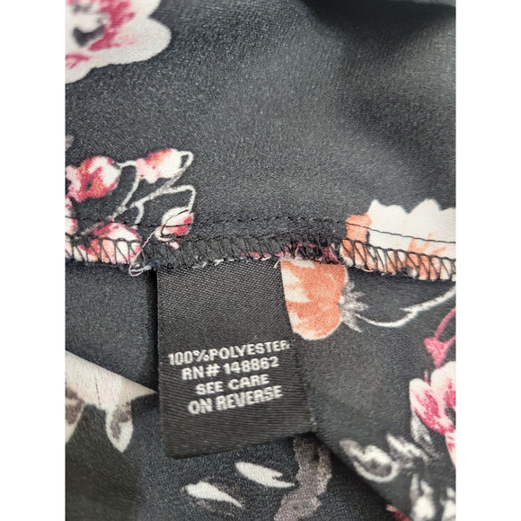 Torrid Black Floral Print Georgette Scoop Neck Flutter Sleeve Top Size XXL - Picture 6 of 10